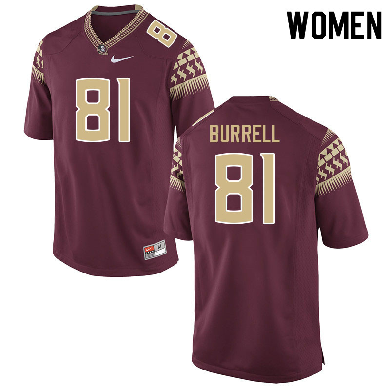 Women #81 Joshua Burrell Florida State Seminoles College Football Jerseys Sale-Garnet